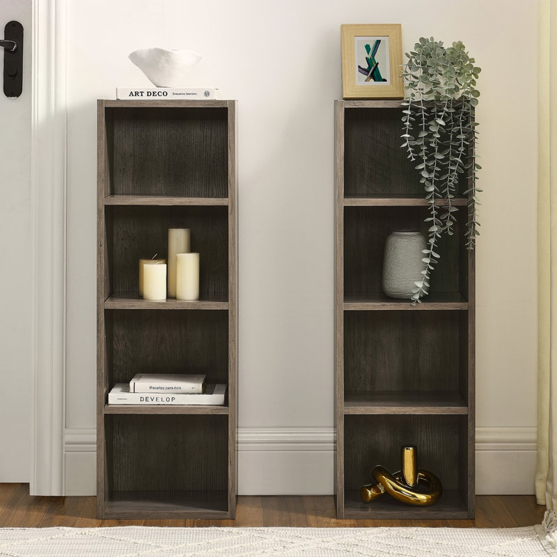 Étagère de rangement multimédia à 8 niveaux, armoire de rangement compacte CD DVD avec tablettes réglables, bibliothèque haute étroite pour le bureau à domicile, bibliothèque multifonctionnelle à deux étages