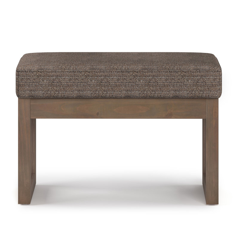 Milltown Mink Brown Tweed Fabric Footstool with Wood Frame