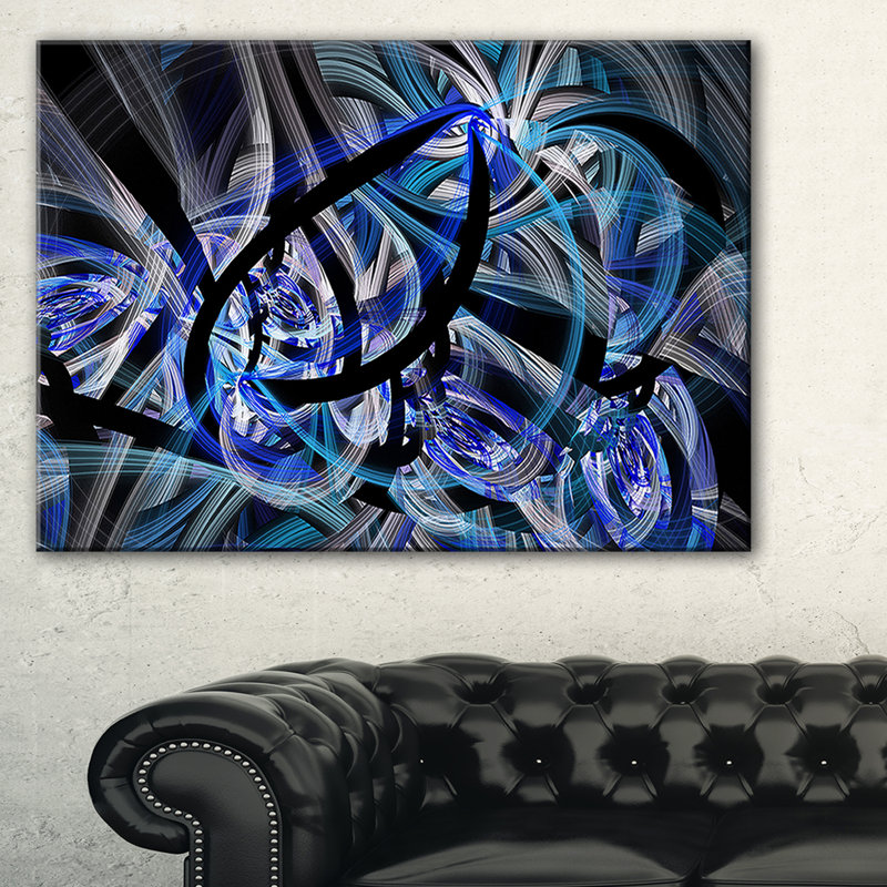 «Symmetric Spiral Blue Flower», impression, H 20 po x l 20 po x P 1 po, Toile tendue