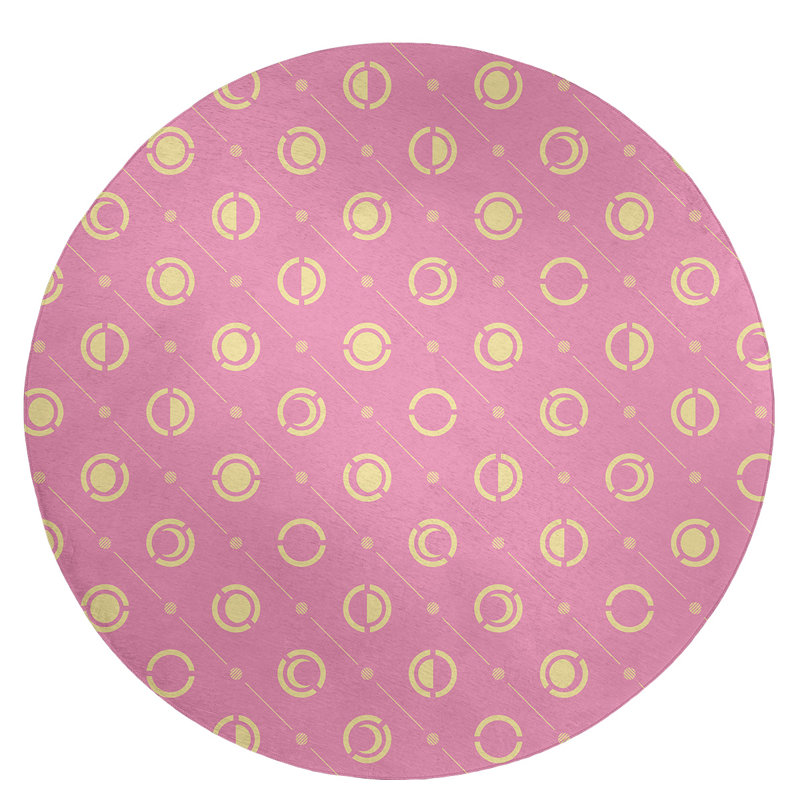 Chenille Geometric Indoor Rug, Round 5'