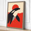 Whales Under Red Sun Mid-Century - Wrapped Canvas-1936276667-1936276653
