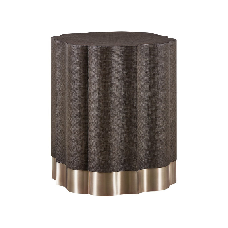 Fenwick Embossed 21" Wide Textured Raffia Wrap Dusty Bronze End Table
