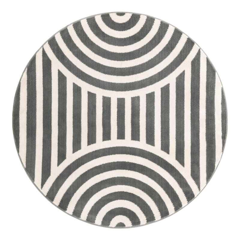 Unique Loom Lines Whimsy Kids Rug, Round 3'1"