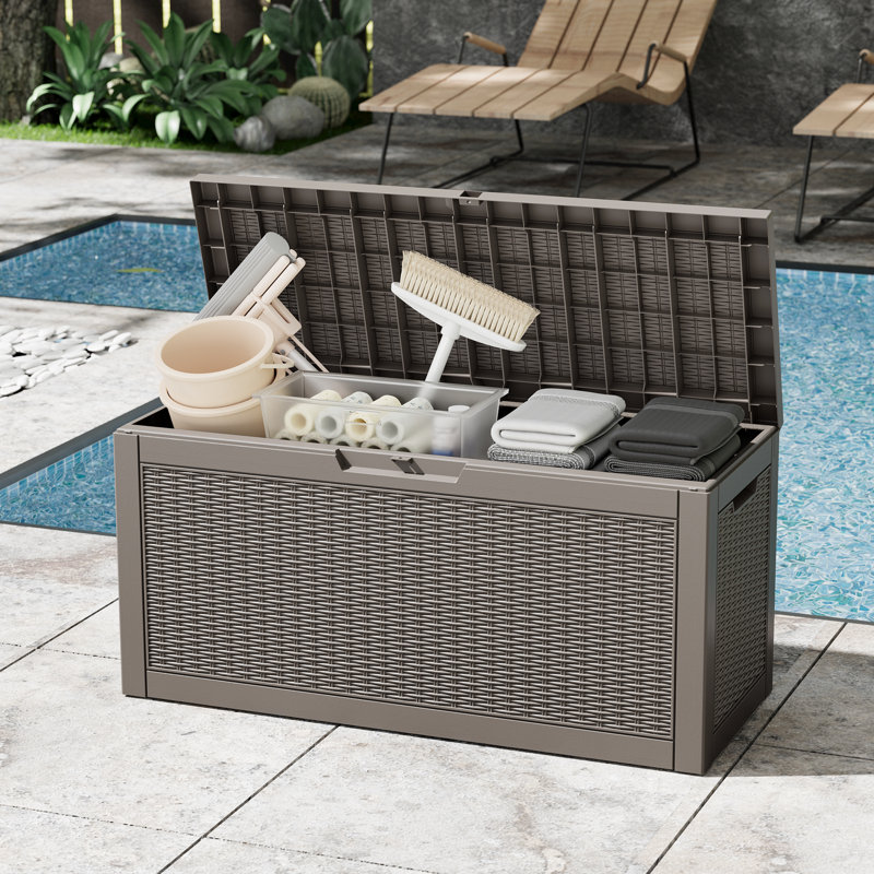 Water Resistant Resin Lockable Deck Box