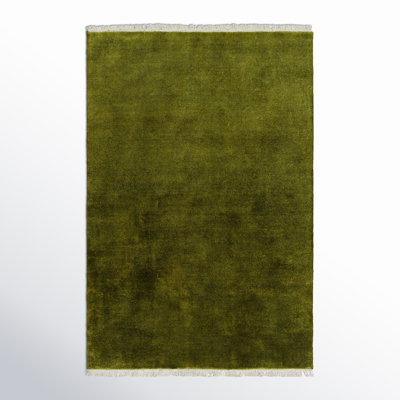 Clio Hand Loomed Wool Dark Green Rug