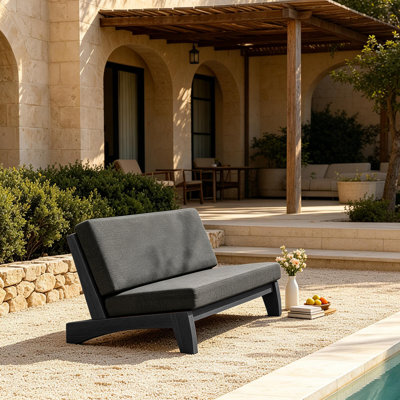 Chaise longue d'extérieur en bois de teck Polett