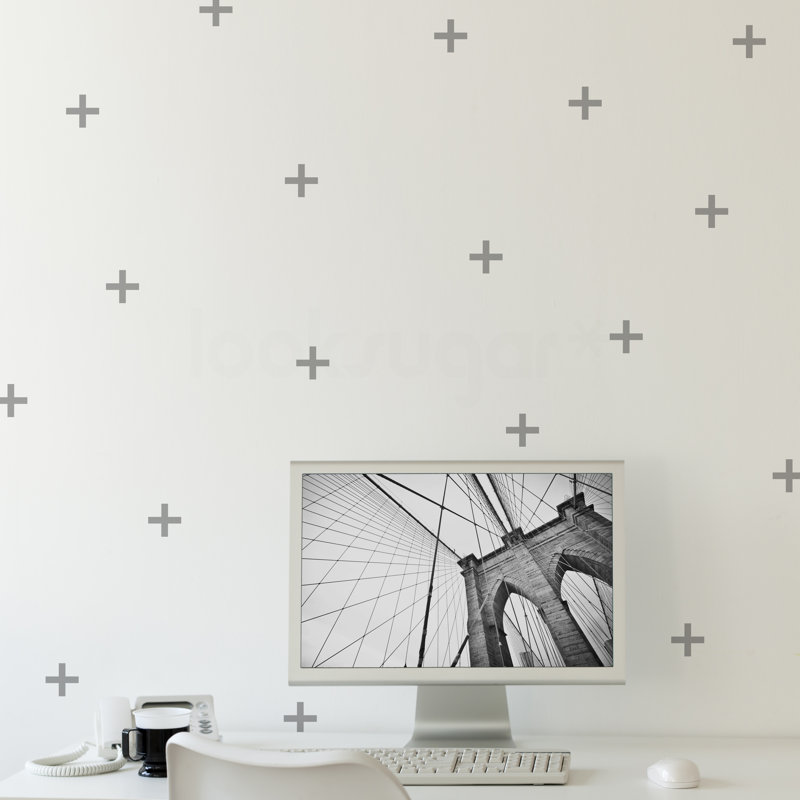 Adhésif décoratif croix suisse, Gris
