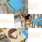 Bar table and chair five piece set, gold frame, multi-layer tabletop, chair cushion and backrest made of sponge, table with storage function (gold)-1939756201