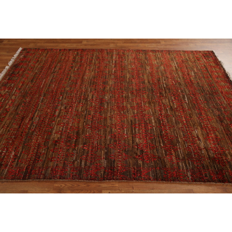 One-of-a-Kind 5'7'' X 7'6'' New Age Wool Area Rug in Brown