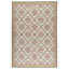 One-of-a-Kind High-Quality Hand-Knotted Area Rug in Tan/White/Pink/Green