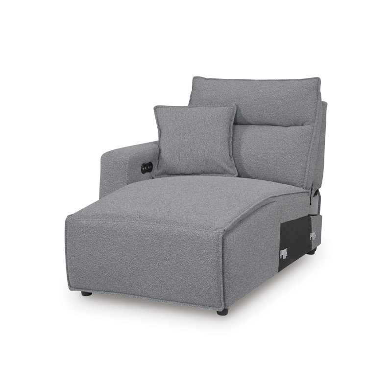 Canapé modulaire inclinable électrique avec méridienne 6 pièces Depew, Orienté à droite