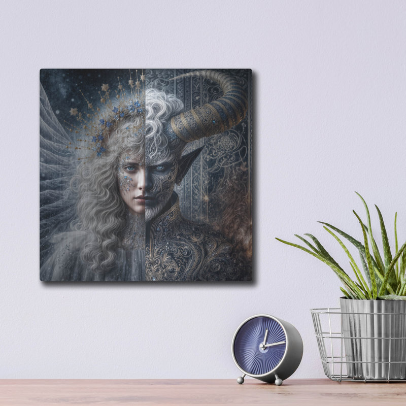 'Two Sides' by KIR.DART Metal Wall Art, 12" H x 12" W