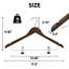 Paquet de 24 cintres en bois massif avec pinces en métal réglables et crochet rotatif à 360 ° pour manteaux, vestes, pantalons, robes, jupes et costumes - robustes, durables et ergonomiques-645990903-645990902