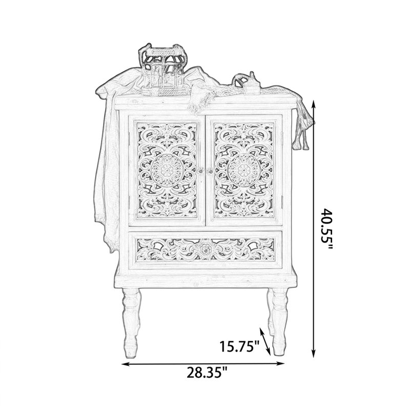 Brown Solid Wood Shoe Cabinet