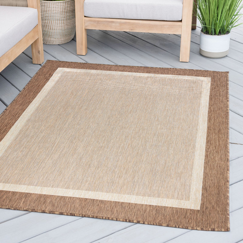 Tapis brun / crème Devon, Rond 7 pi 10 po