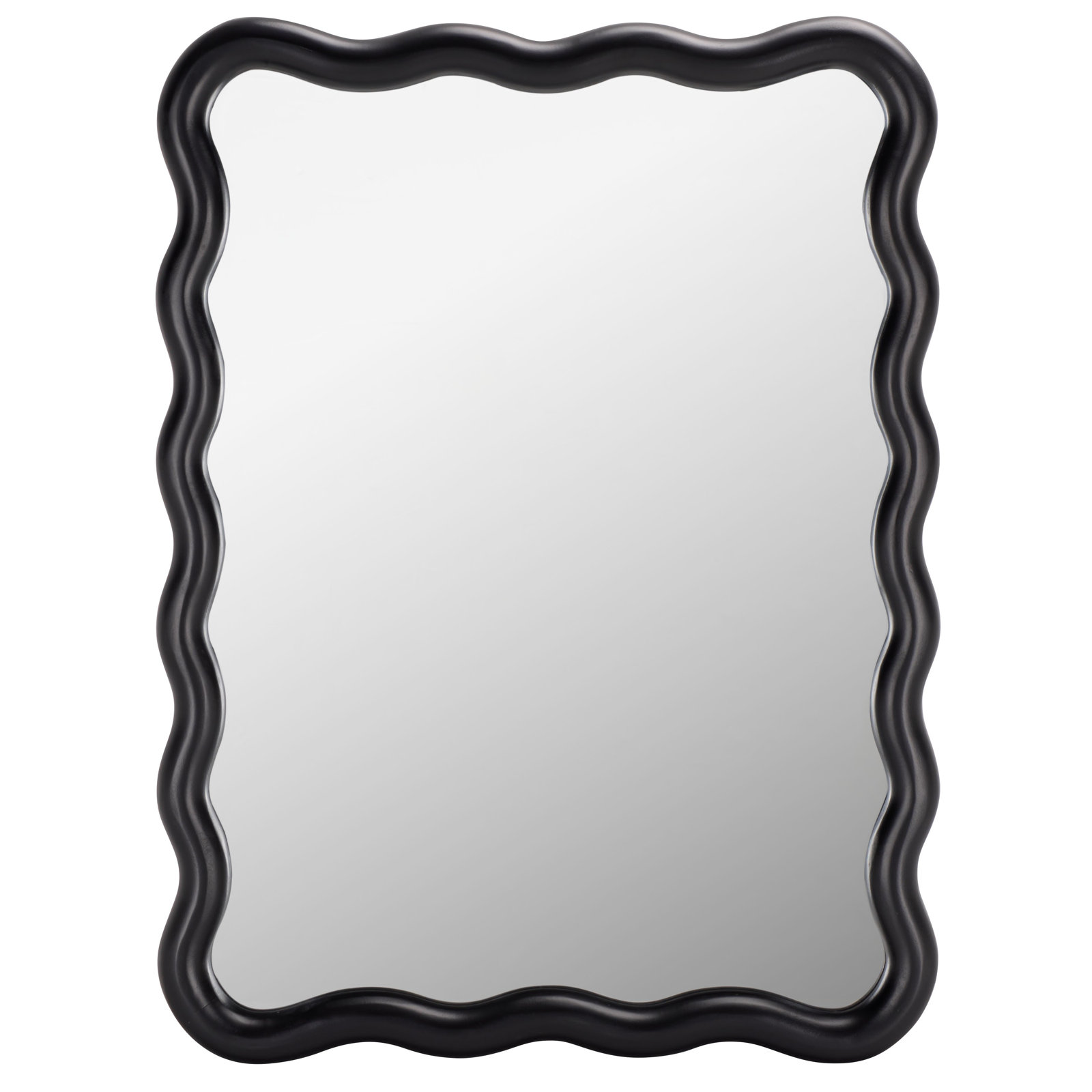 Wavy Wall Mirror, Black