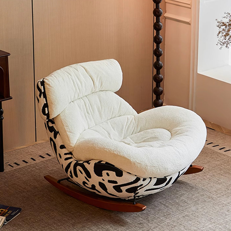Chaise berçante durable et confortable, Blanc cassé / blanc
