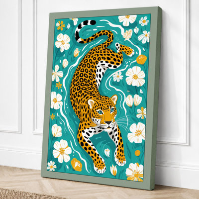 Leopard And Blossoms Boho - Print