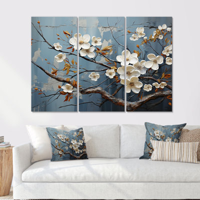 Ensemble d'art mural en toile blanche cornouiller