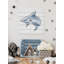 'Shark's Jaw' Print On White Wood-61297400