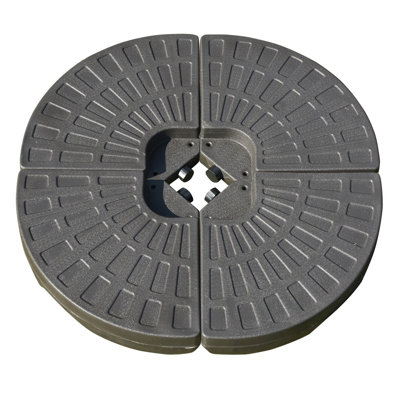 Heavy-Duty 4 Pieces Cantilever Umbrella Base , Fan Shaped Reliable Weight, Handles Embedded, Material, 148 Lbs Water, 220 Water/Sand, Coffee Heavyweight Shaped, , Look