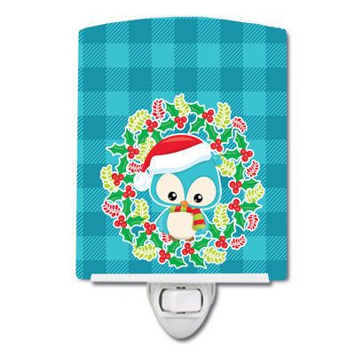 Éclairage de nuit en céramique christmas hibou
