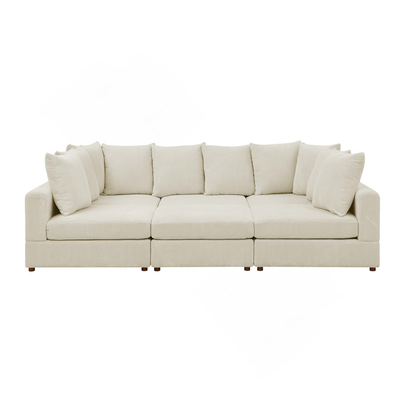 6 - Piece Modular Corduroy Sectional