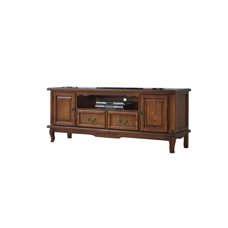Meuble télé américain en bois massif, Brun