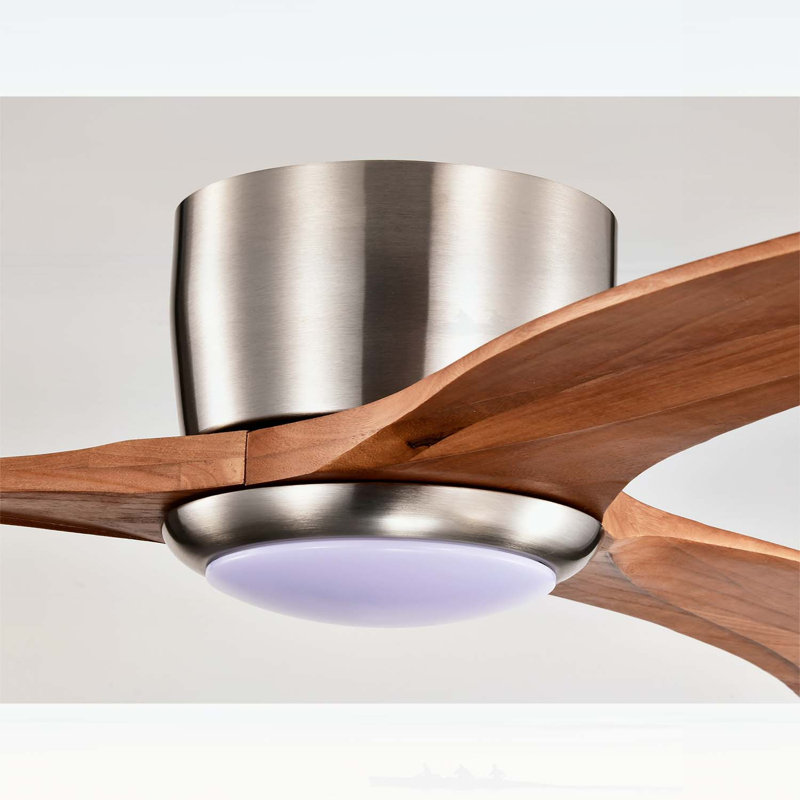 Ventilateur de plafond en bois massif de 52 pouces avec lumières, télécommande, moteur à courant continu silencieux, 6 vitesses, réversible pour une utilisation intérieure