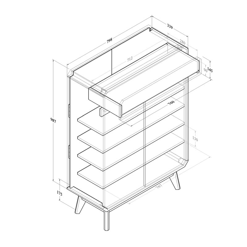 15 Pair Shoe Storage Cabinet