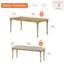 Ensemble de table de salle à manger 3 pièces - Comprend une table, deux bancs rembourrés, un ensemble de salle à manger de style campagnard, chêne-237300346