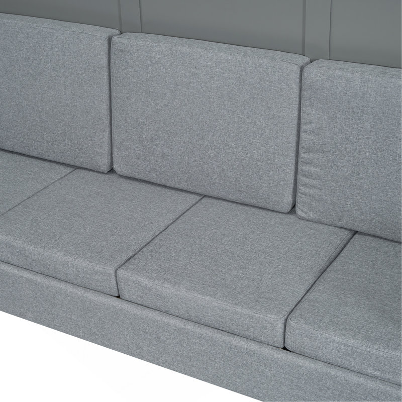 Grand lit escamotable mural avec canapé, gris, Gris