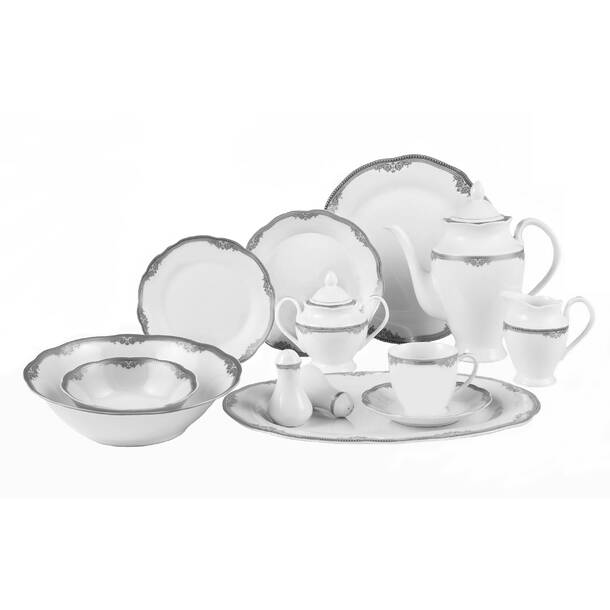 Lorren Home Trends Porcelain China Dinnerware Set - Service for 8 ...