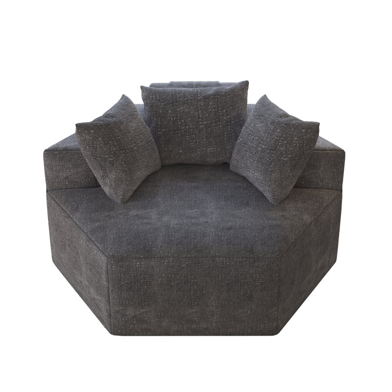 Canapé 54 po en chenille, Gris chenille