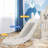6 in 1 Toddlers Slide and Swing Set, Kids Slides w/Climber, Storage, Basketball Hoop, Ball, Suction Cup Reinforced-99010390