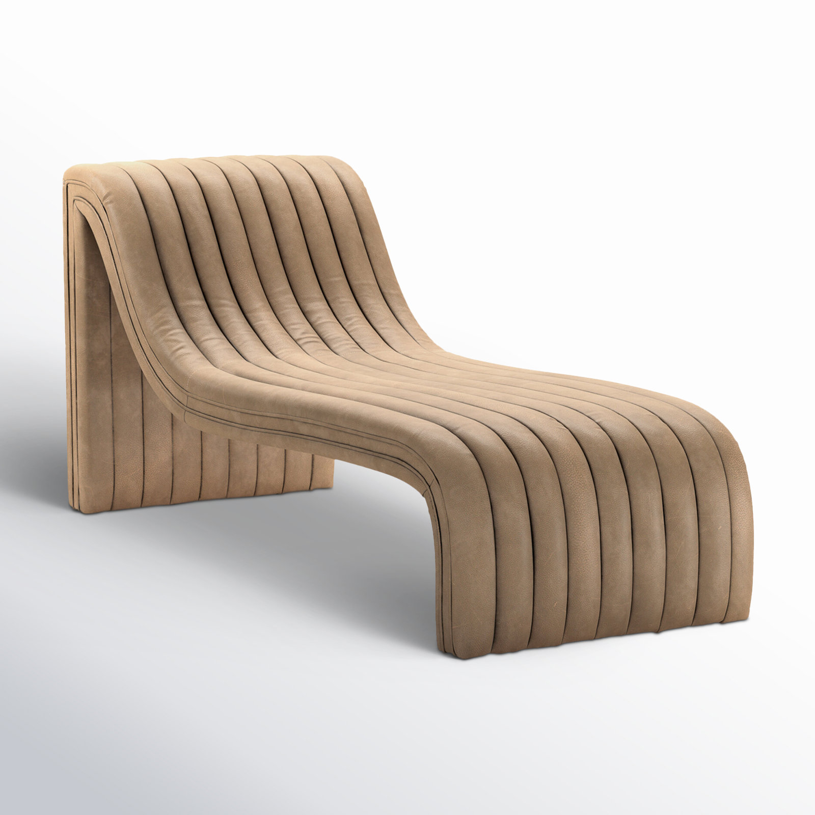 Brandt Upholstered Chaise Lounge, Palmero Drift Genuine Leather