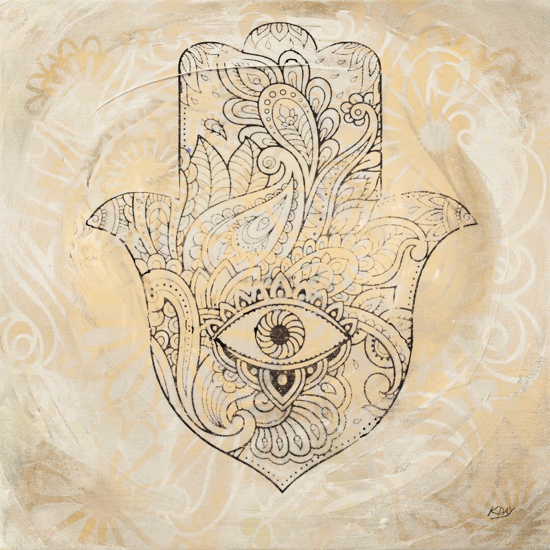 Leinwandbild Hamsa Eye Neutral von Kellie Day