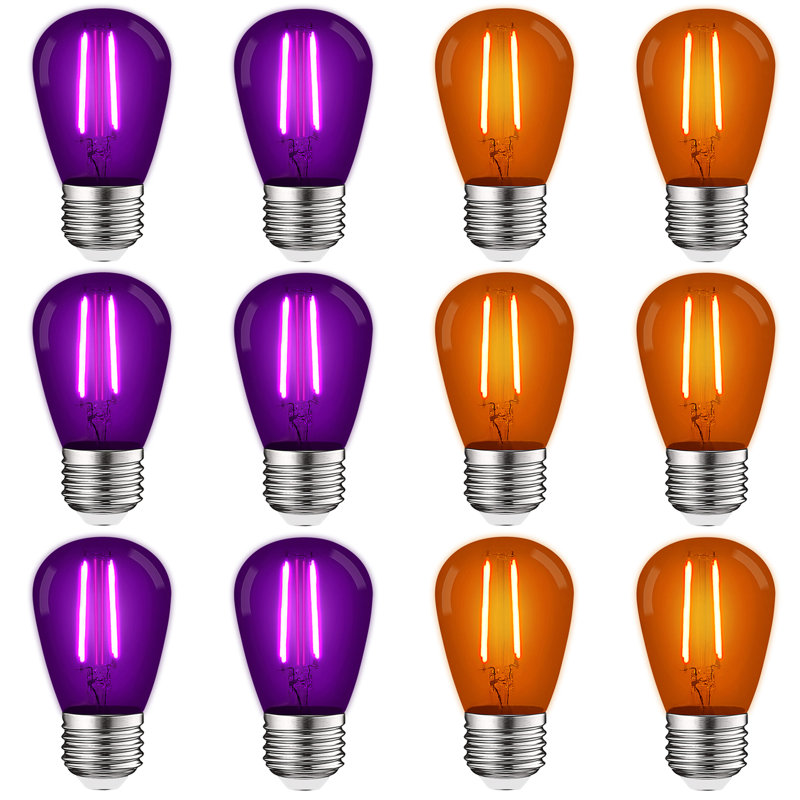 Ampoule à DEL de 0,5 W de 0,5 W, mauve et orange, E26 / culot moyen (standard)