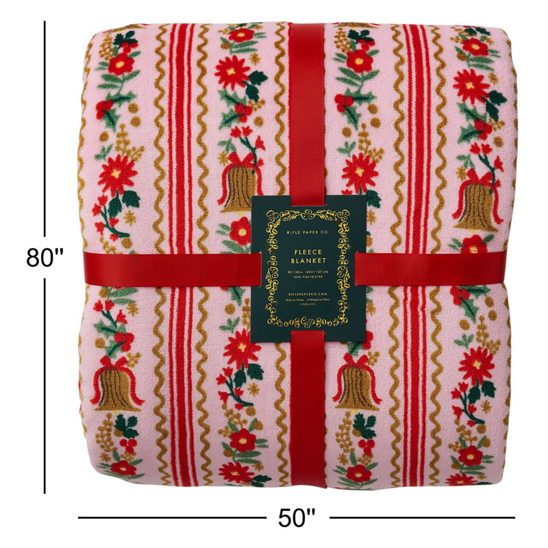Rifle Paper Co. Holly Jolly Fleece Blanket
