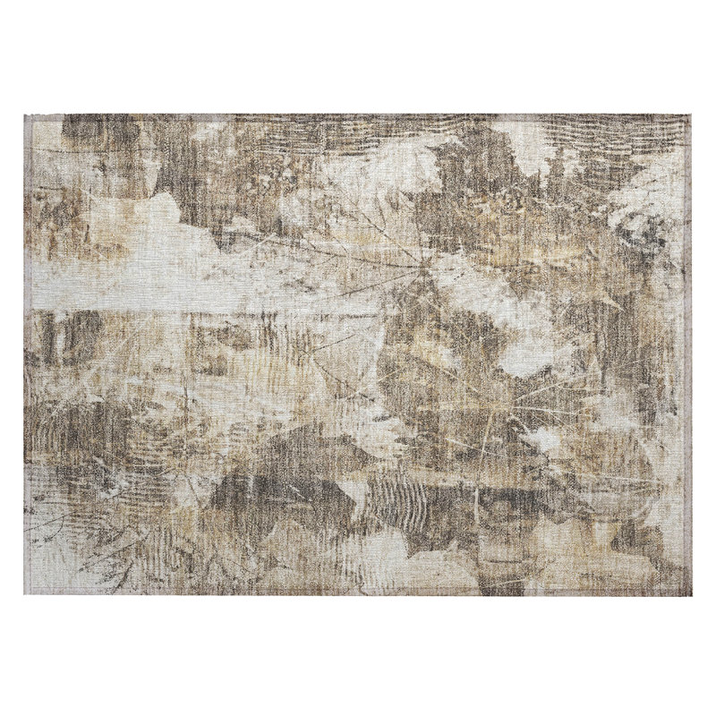 Rametta Washable Floral Indoor / Outdoor Rug, Rectangle 1'8" x 2'6"