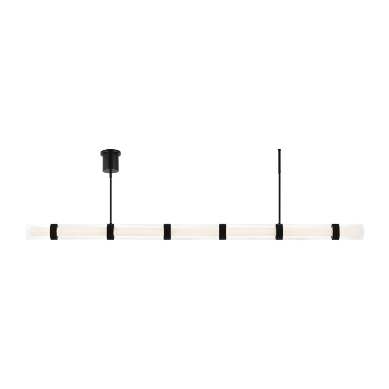 Wit 1 - Light LED Pendant, 6" H x 84.1" W x 3.9" D, Black