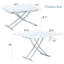 Table élévatrice avec plateau en MDF épais et pieds en métal argenté