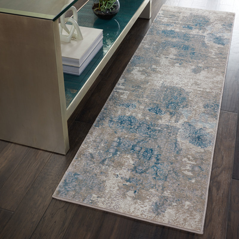 Tapis ivoire traditionnel Maren, Tapis de couloir 2 pi 2 po x 7 pi 6 po