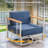 Timberloft 7-Pieces Outdoor Patio Conversation Set With Sofa Ottoman Swivel Glider Chairs Coffee Table And 10" Thick Cushions-118782743-118782746