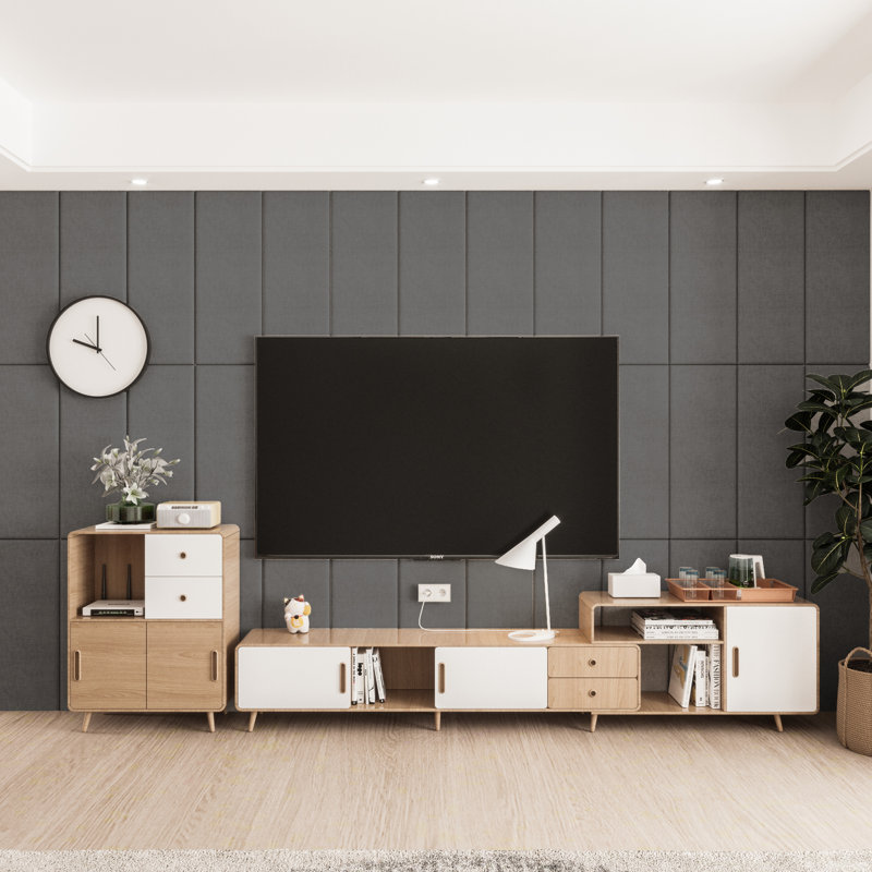 Panneau mural peler et coller avec compression en similicuir, Gris, H 11,9 po x l 35,4 po