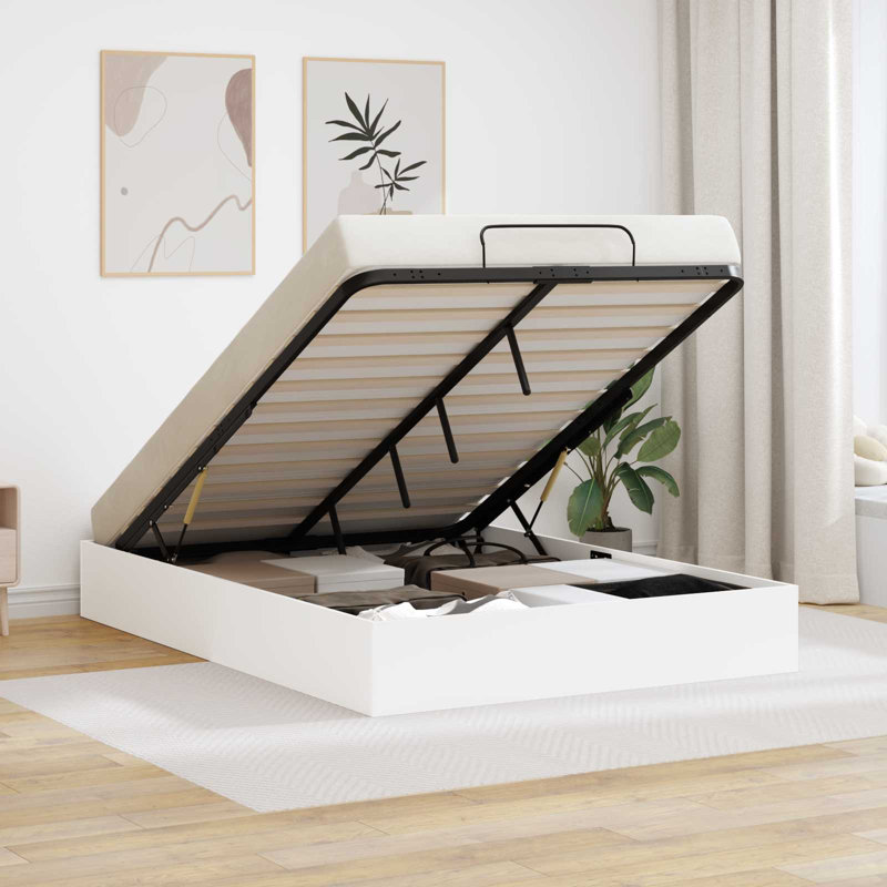 Bed Frame, Double (4'6), White