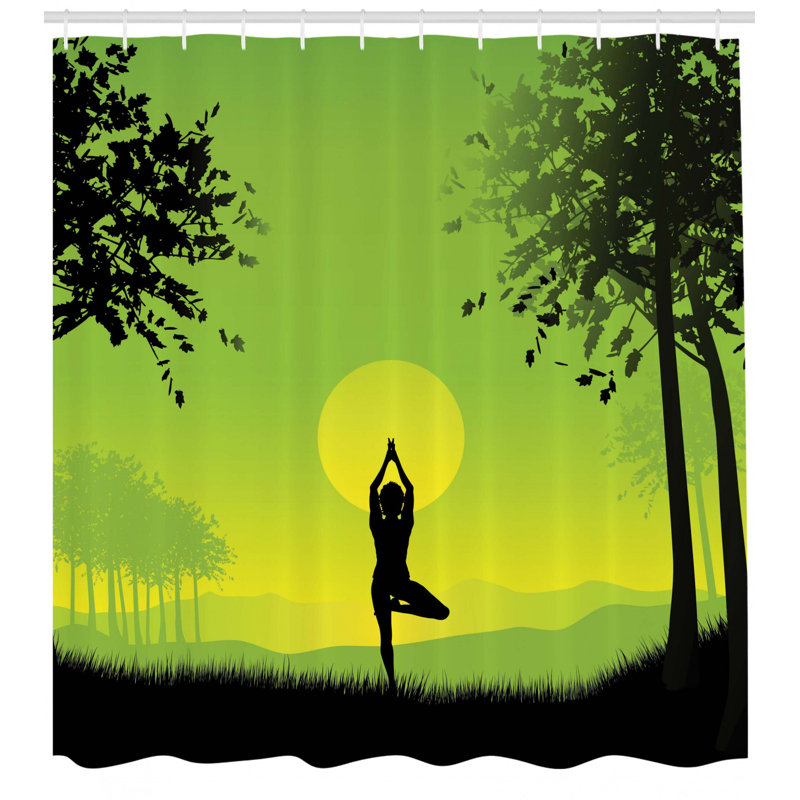 Shower Curtain with Hooks Included, 70" H x 69" W
