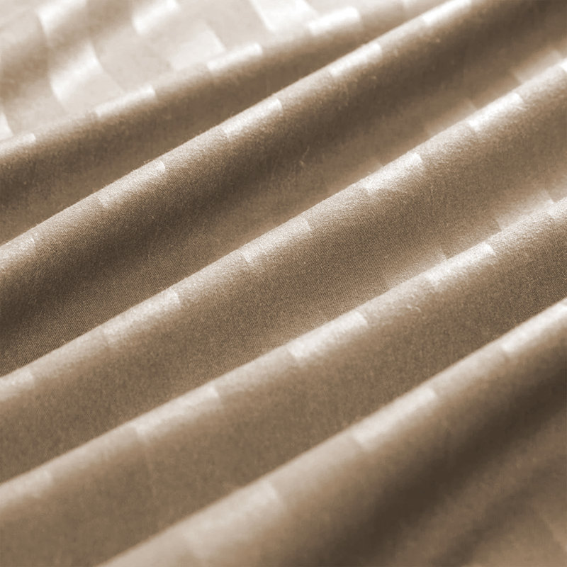 Luxurious 3-Piece Ultra Soft Stripe Duvet Cover Set with Pillowcases, Beige, Double Duvet Cover Set + 2 Standard Pillowcases
