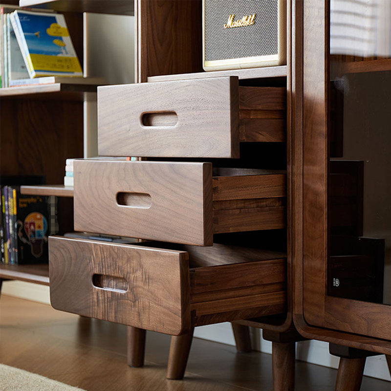 Bibliothèque pratique en bois massif de style américain
