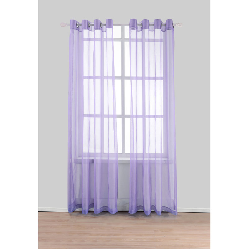 Paire de rideaux transparents avec œillets Johson, Mauve clair